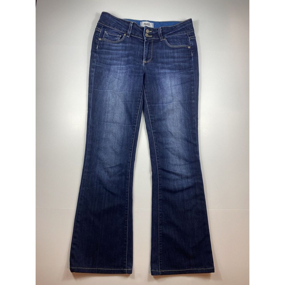 Paige Women's Size 27 Jeans 27.5” inseam.  Hidden‎ Hills Bootcut Blue denim dark